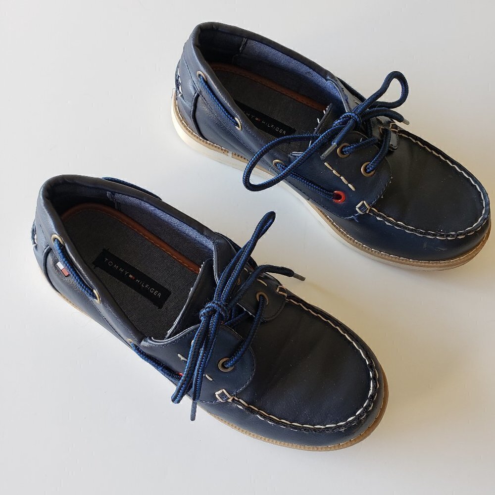 Tommy Hilfiger Youth Navy Boat Shoes - Size 3